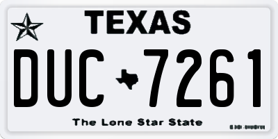TX license plate DUC7261
