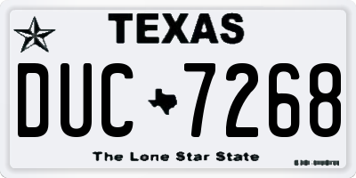 TX license plate DUC7268
