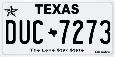 TX license plate DUC7273