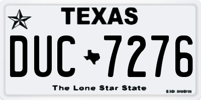 TX license plate DUC7276