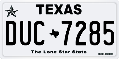 TX license plate DUC7285