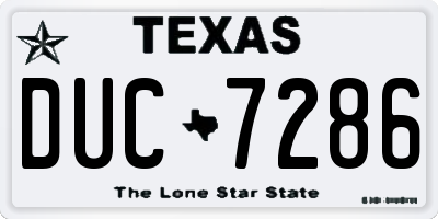 TX license plate DUC7286