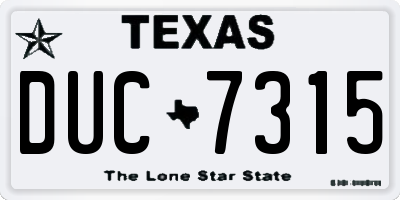 TX license plate DUC7315