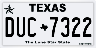 TX license plate DUC7322