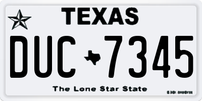 TX license plate DUC7345
