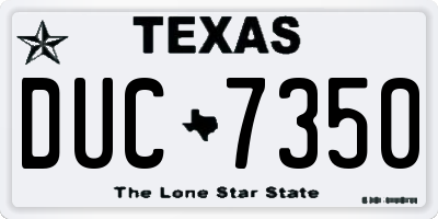 TX license plate DUC7350