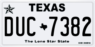 TX license plate DUC7382