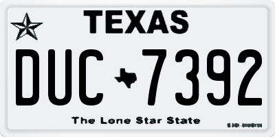 TX license plate DUC7392