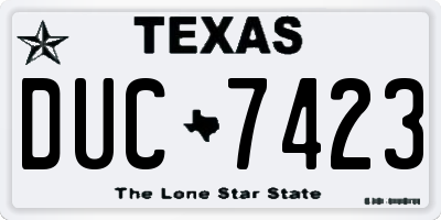 TX license plate DUC7423