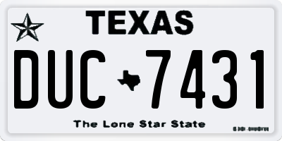 TX license plate DUC7431
