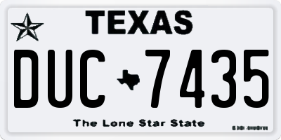 TX license plate DUC7435