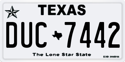 TX license plate DUC7442