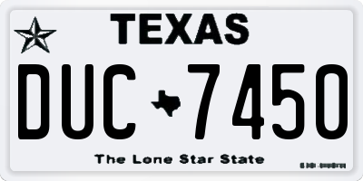 TX license plate DUC7450