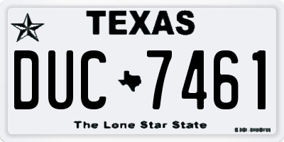 TX license plate DUC7461