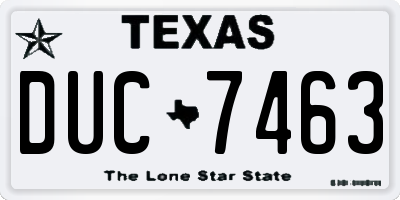 TX license plate DUC7463