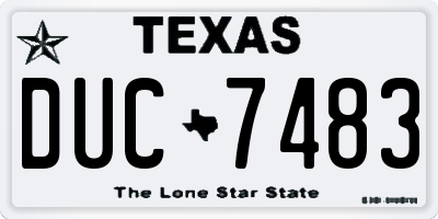 TX license plate DUC7483