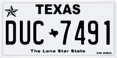 TX license plate DUC7491