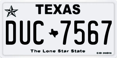 TX license plate DUC7567