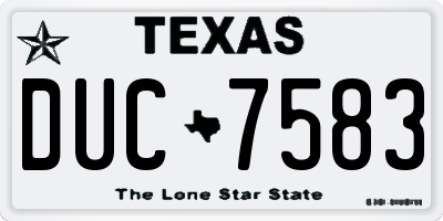 TX license plate DUC7583