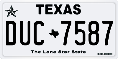 TX license plate DUC7587
