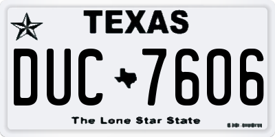 TX license plate DUC7606