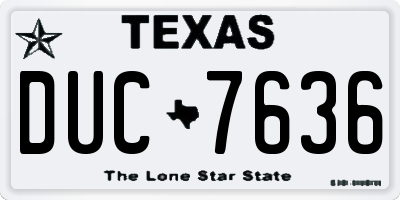 TX license plate DUC7636