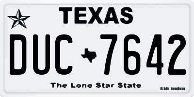TX license plate DUC7642