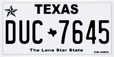 TX license plate DUC7645