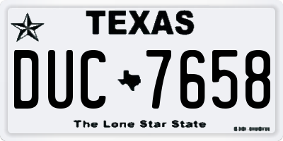 TX license plate DUC7658