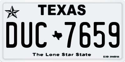 TX license plate DUC7659