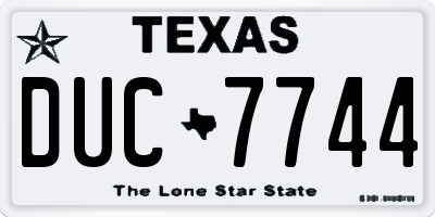 TX license plate DUC7744