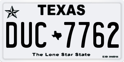 TX license plate DUC7762