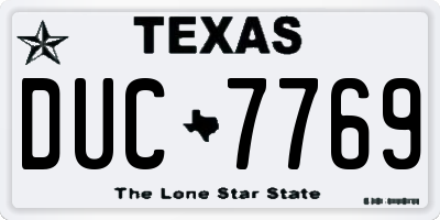 TX license plate DUC7769