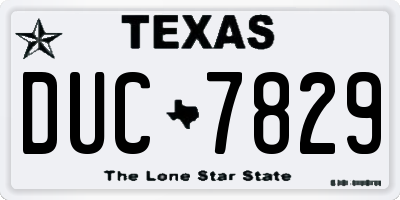 TX license plate DUC7829