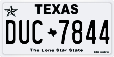 TX license plate DUC7844