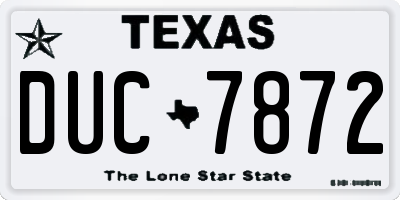 TX license plate DUC7872