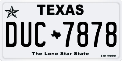 TX license plate DUC7878