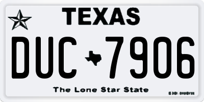 TX license plate DUC7906