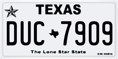 TX license plate DUC7909