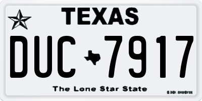 TX license plate DUC7917