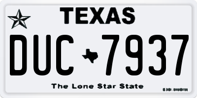 TX license plate DUC7937