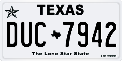 TX license plate DUC7942
