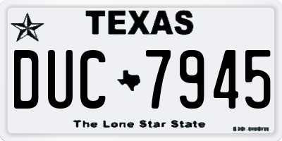 TX license plate DUC7945