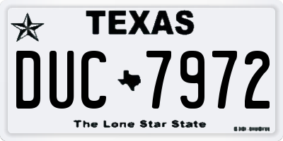 TX license plate DUC7972