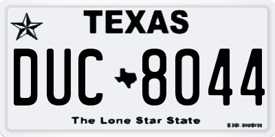 TX license plate DUC8044