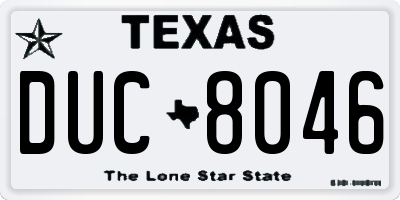 TX license plate DUC8046