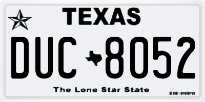 TX license plate DUC8052