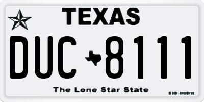 TX license plate DUC8111
