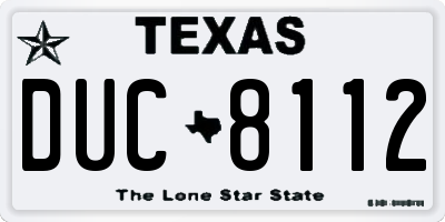 TX license plate DUC8112