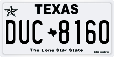 TX license plate DUC8160